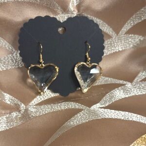Chic Clear Heart Earrings